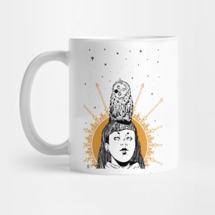 The girl and her pet owl Mug